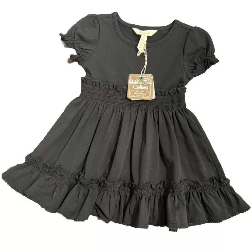 Matilda Jane Black At Dusk Lap Dress Girls Choose Your Own Path NWT Size 2